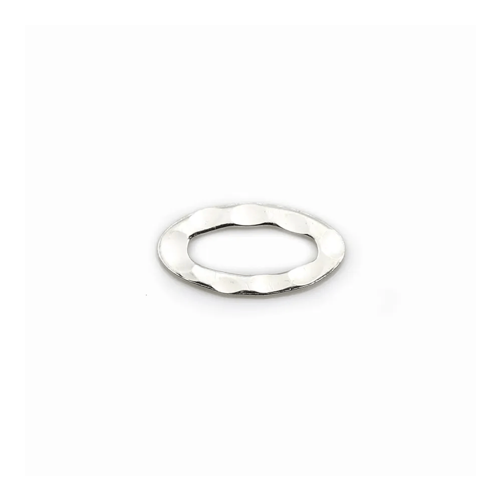 Anneaux martele argent 925 ovale soudé 7x13mm x 4pcs