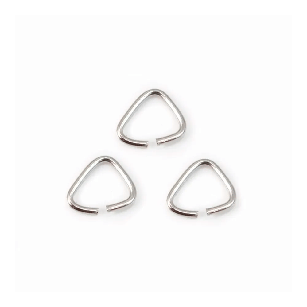 Anneaux ouverts triangulaires 4x4x0,6 mm argent 925 rhodie x20PCS