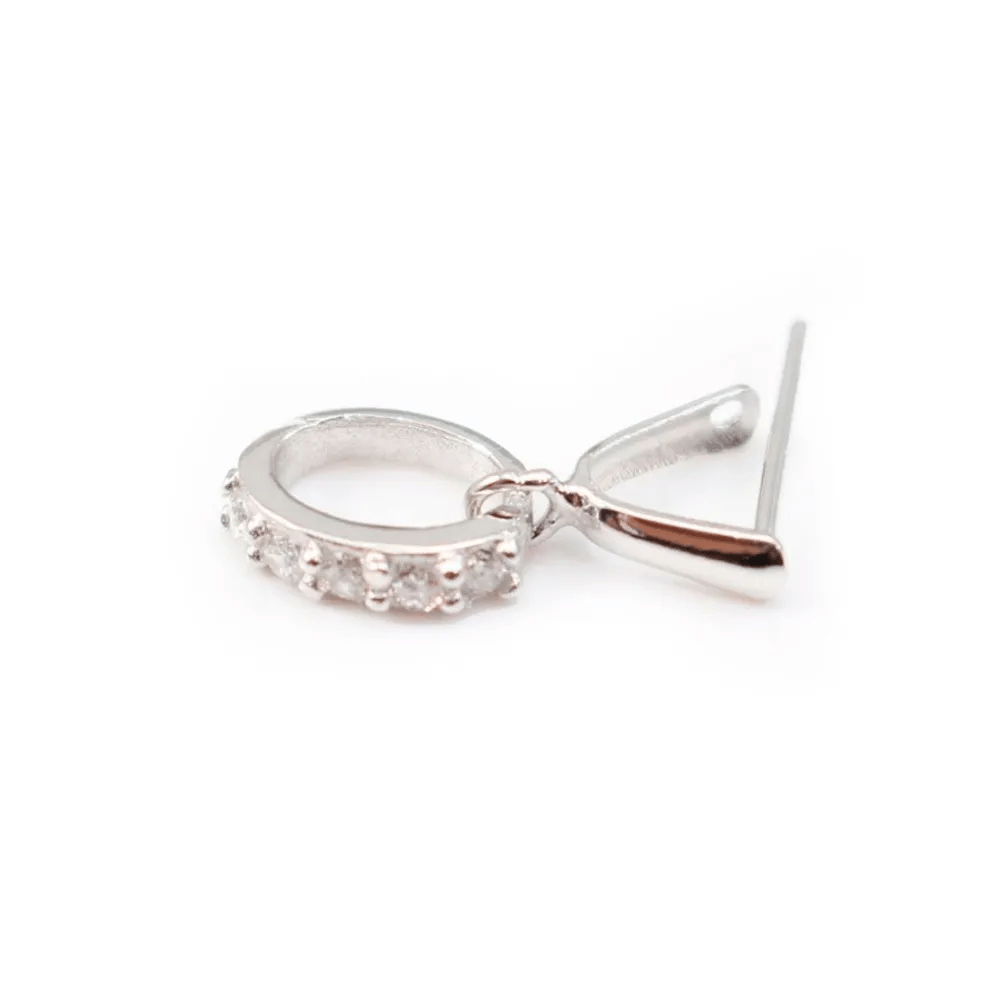 attache pendentif & strasse, Argent 925, 5x6mm x 1pc