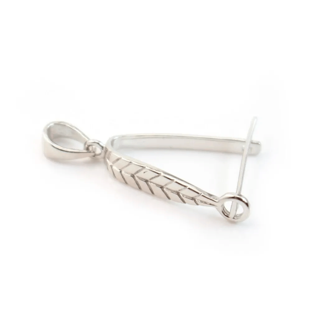 Bélière Arche, Argent 925 rhodié, 12x28mm x 1 pcs