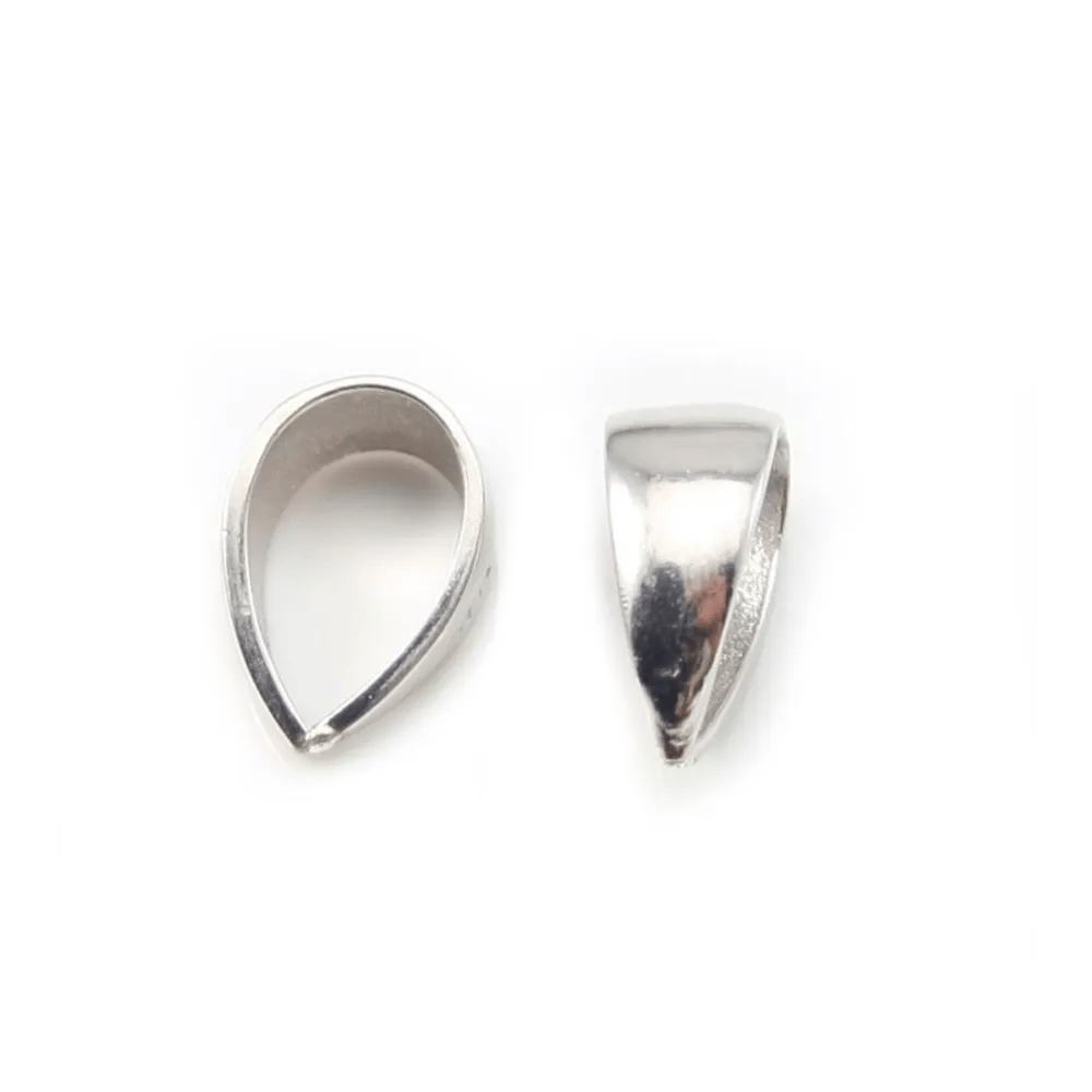 Argent 925 Rhodié Bélière8x11mm x 1 st 