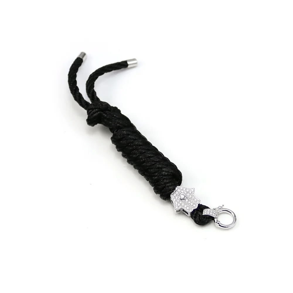 Attache pendentif en argent 925 et cordon polyester x 1pc