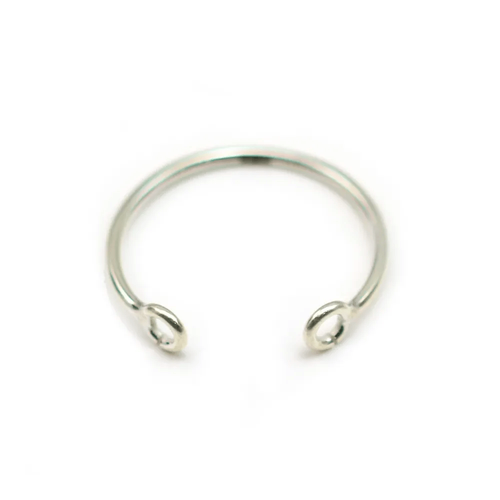 Adjustable ring in 925 silver, in shape of ring with 2 rings x 1pc