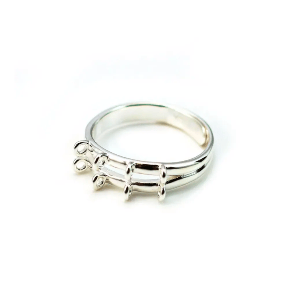 Bague réglable 8 anneaux en argent 925 x 1pc