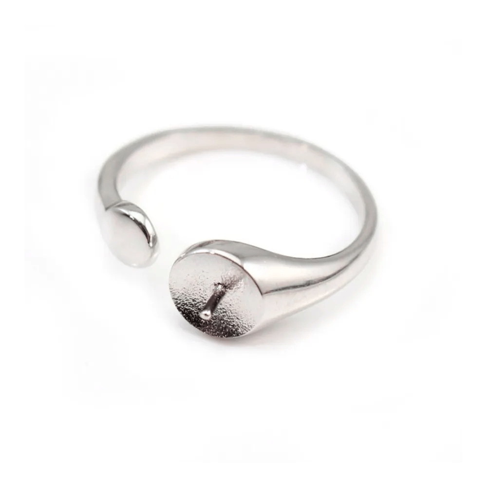 Argent 925 Rhodié Bague réglable x 1pc