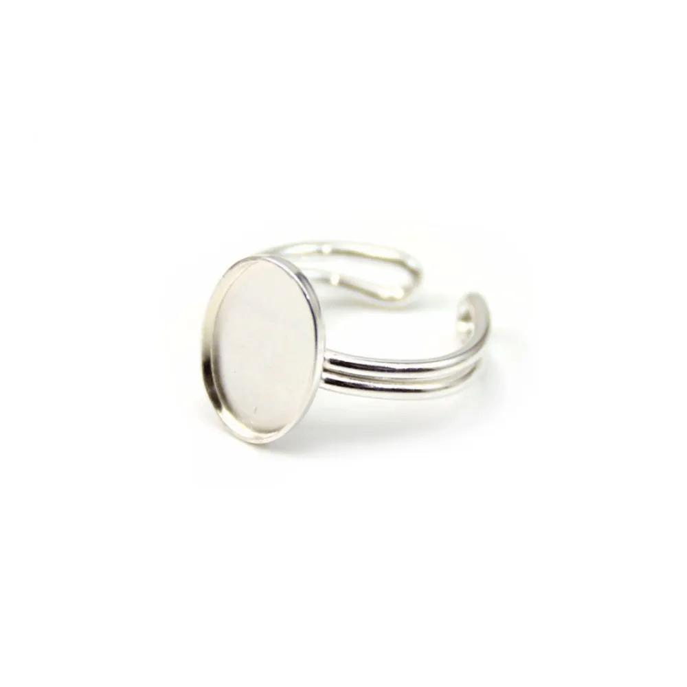 Bague réglable support 14mm  argent 925 x 1pc