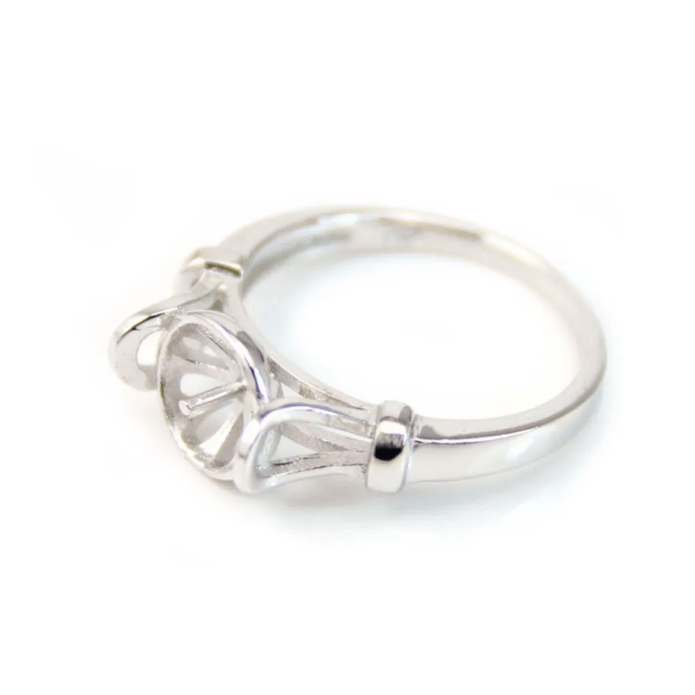 Argent 925 support bague pour perles semi-percés taille 7-10mm x 1pc