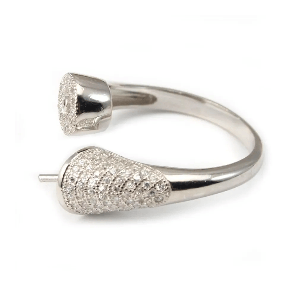 Argent 925 bague avec ZC x 1pc