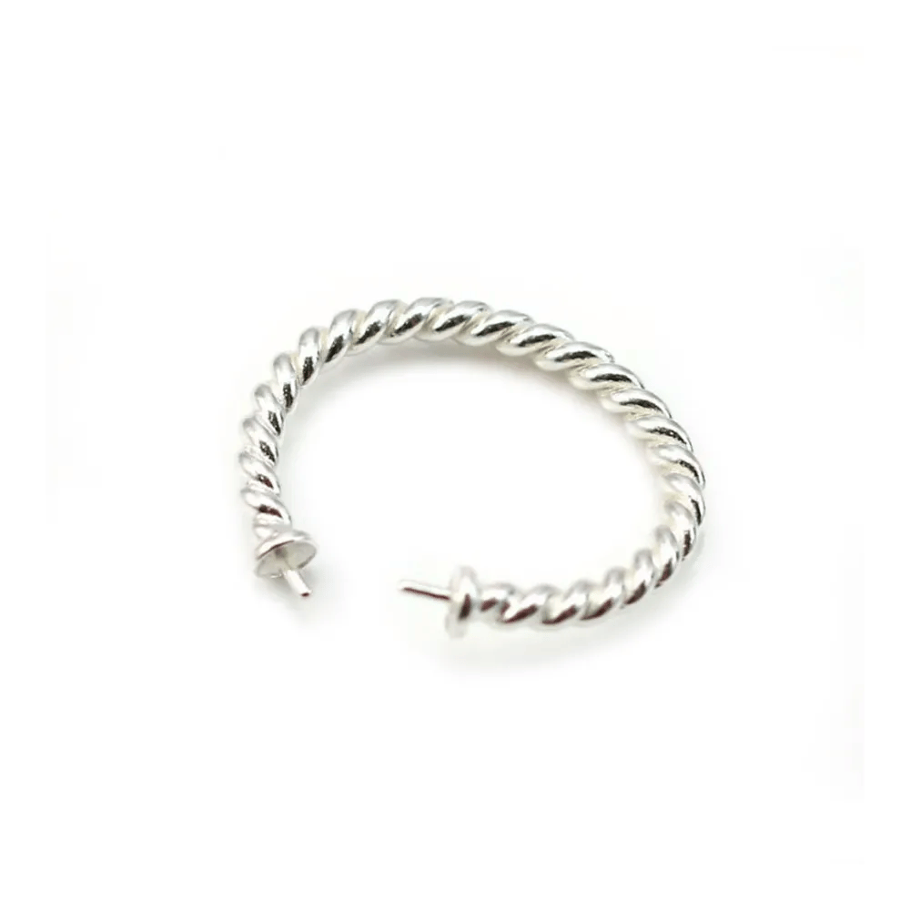 Bague réglable flexible double torsadé pour semi percées en argent 925 x 1pc
