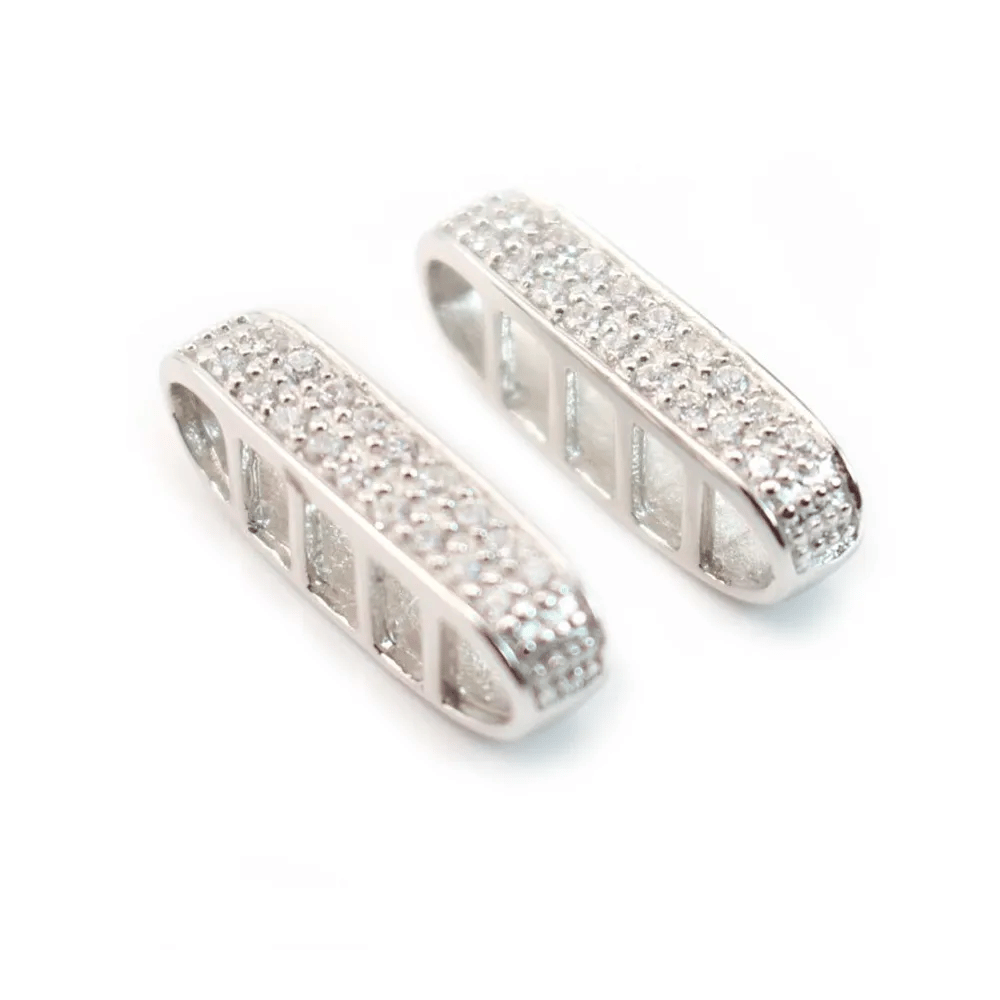 Pendantif  Barrette Argent 925 Rhodié  x 1pc 