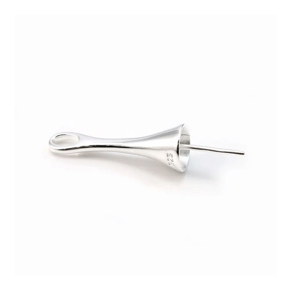 Bélière simple pour perle semi percé 8x24mm x 1pc