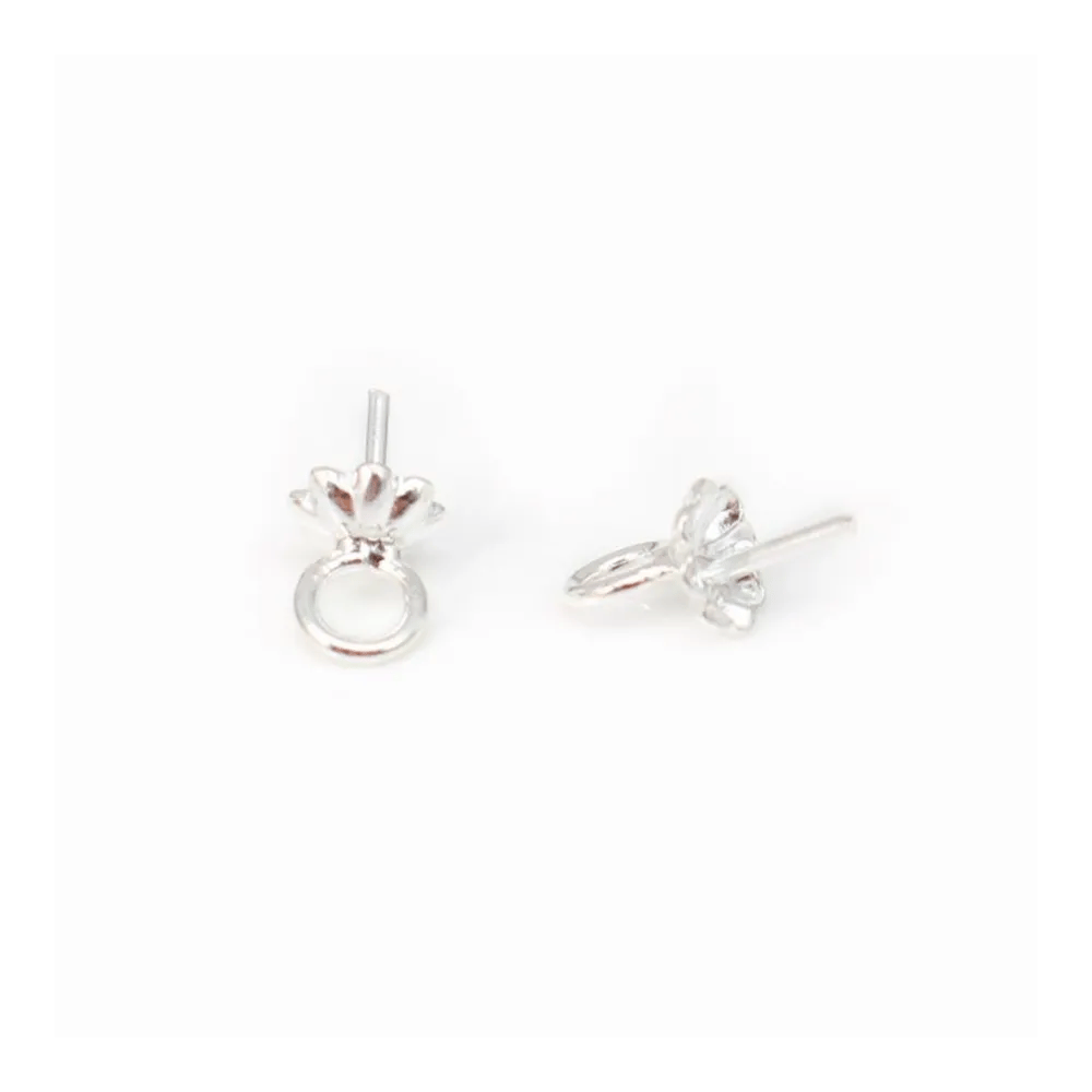 Bélière pour perles semi-percées, Argent 925, 4mm x 4 pcs 