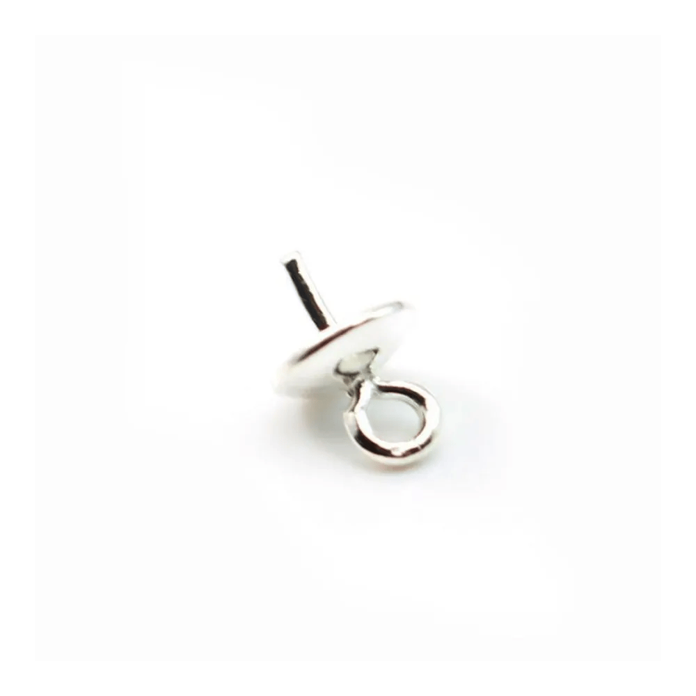 Argent  925 Bélière coupelle 6mm pour perles semi-percés x 5PC