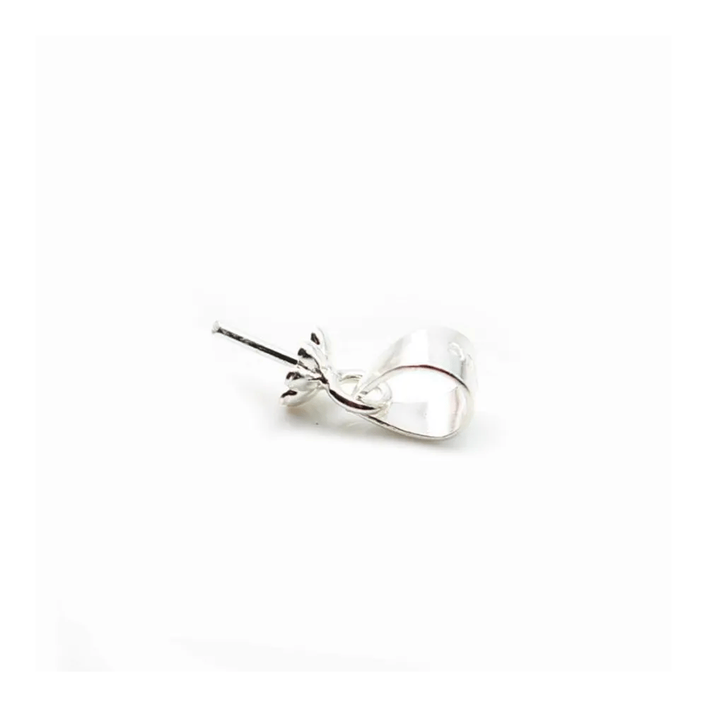 Argent  925  Bélière coupelle 4mm pour perles semi-percés x 2PC