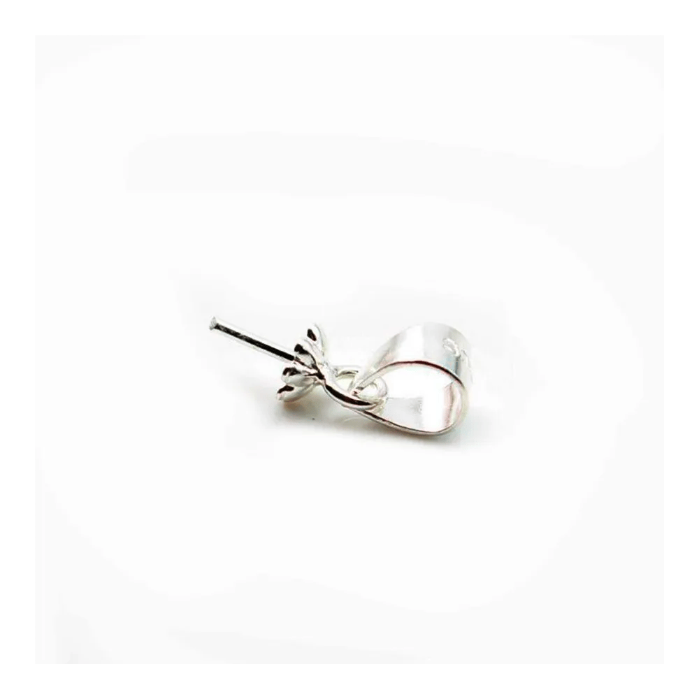 Argent  925 Rhodié Bélière coupelle 4mm pour perles semi-percés x 2PC
