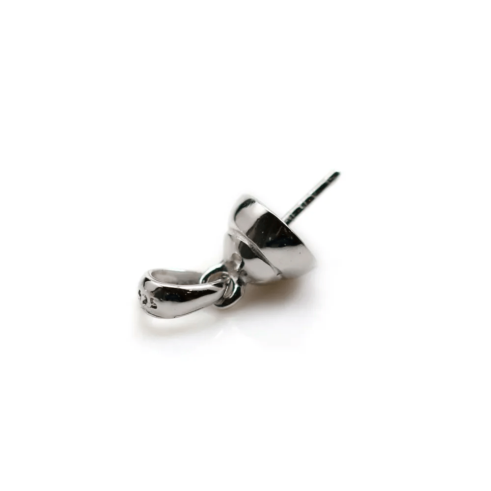 Argent  925 Rhodié Bélière coupelle 7.2mm pour perles semi-percés x 1PC