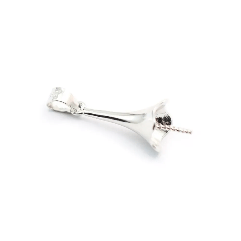 Silver  925 Rhodium beliere cup 8mm x 1pc  