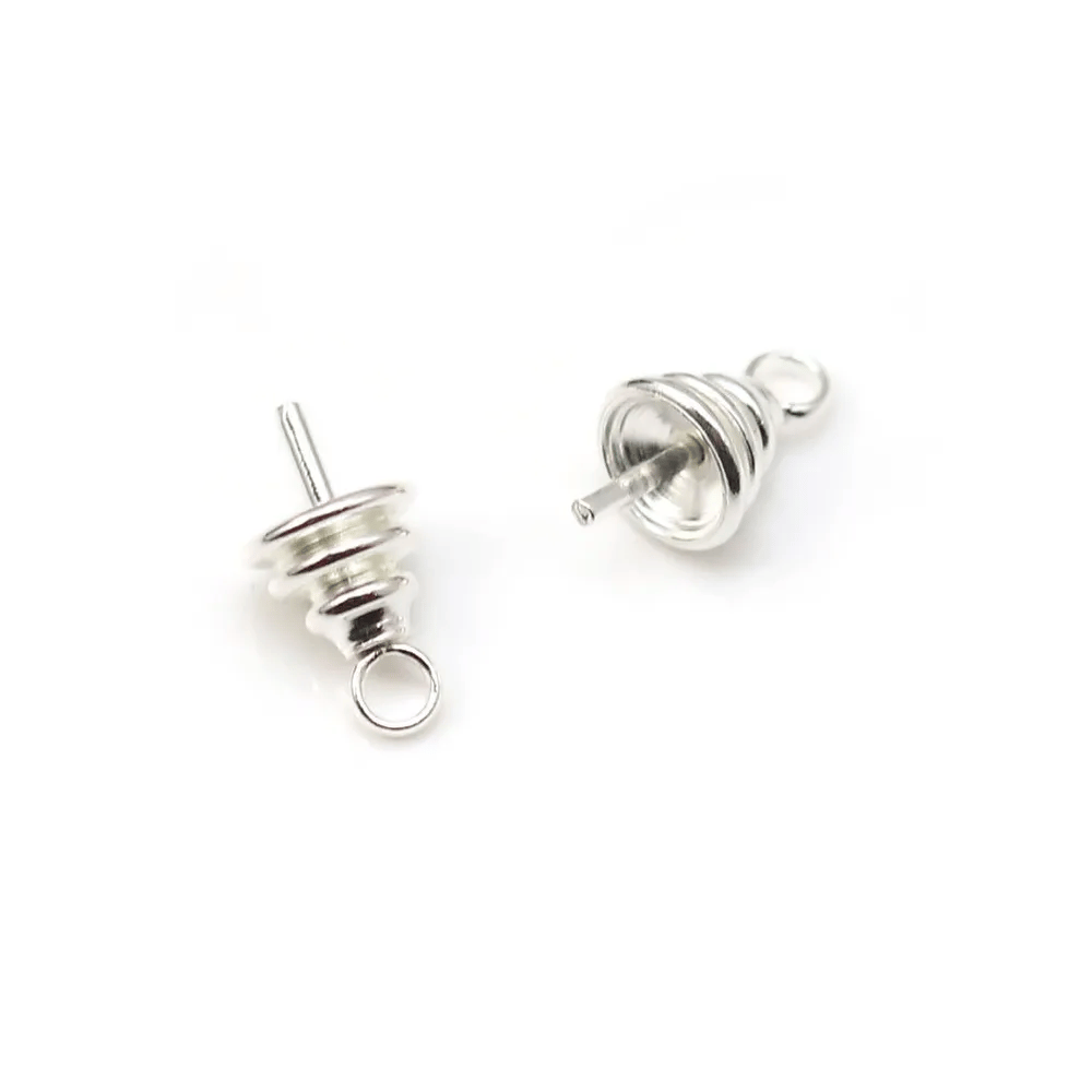 925 silver pendant for half-drilled pearls 8.5mm x 2pcs