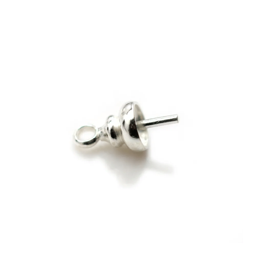 925 silver pendant for half-drilled pearls 8.5mm x 2pcs