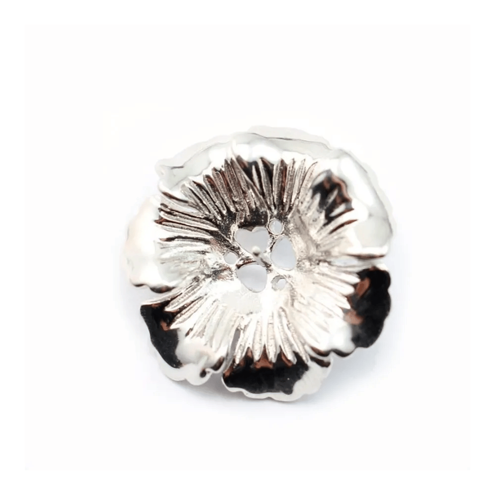 Argent  925 Rhodié pendant  fleur 25mm pour perles semi-percés x 1PC