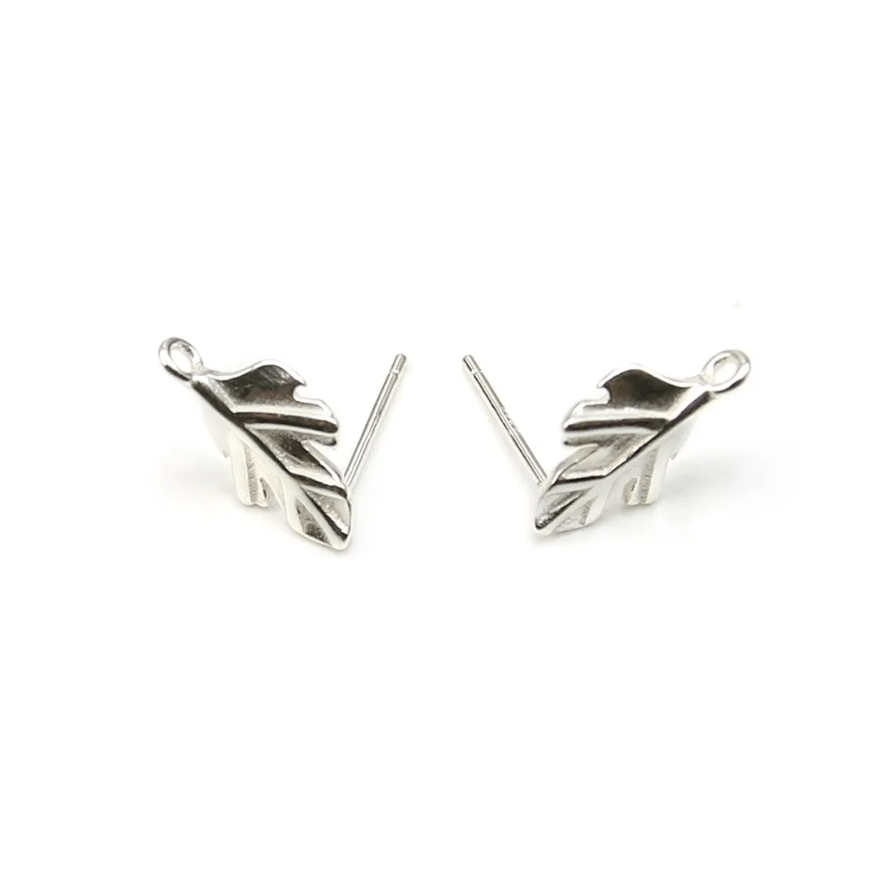925 sterling silver feather charm 24mm x 1pc