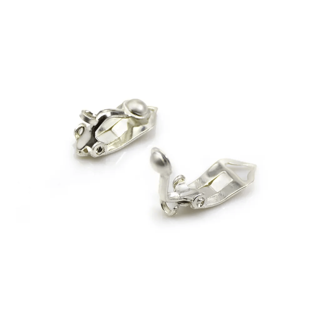 Clip d'oreille en argent 925, pour perle à coller, 7 * 14mm x 2pcs