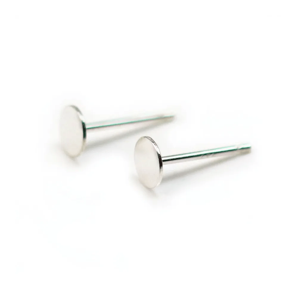 Argent 925 Clou boucle D'oreilles pour perle coupelle 5mm  X4 pcs 