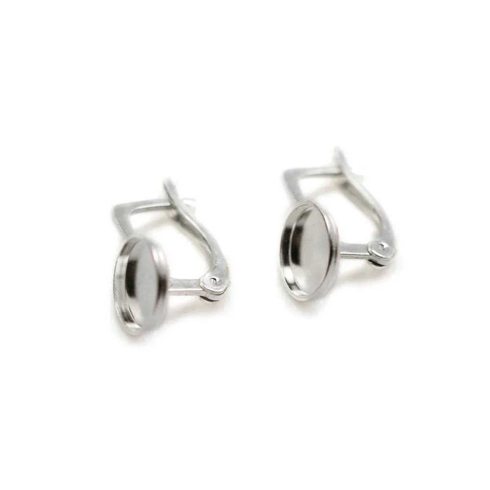 Dormeuse support à coller en argent 925 8mm x 2pcs