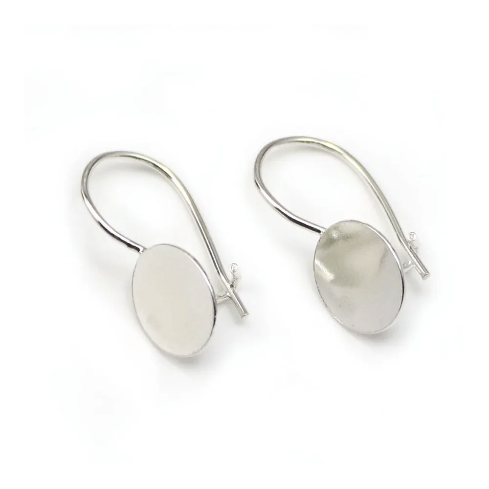 Dormeuse support à coller  , Argent 925 ,9.6mm x  2pcs 