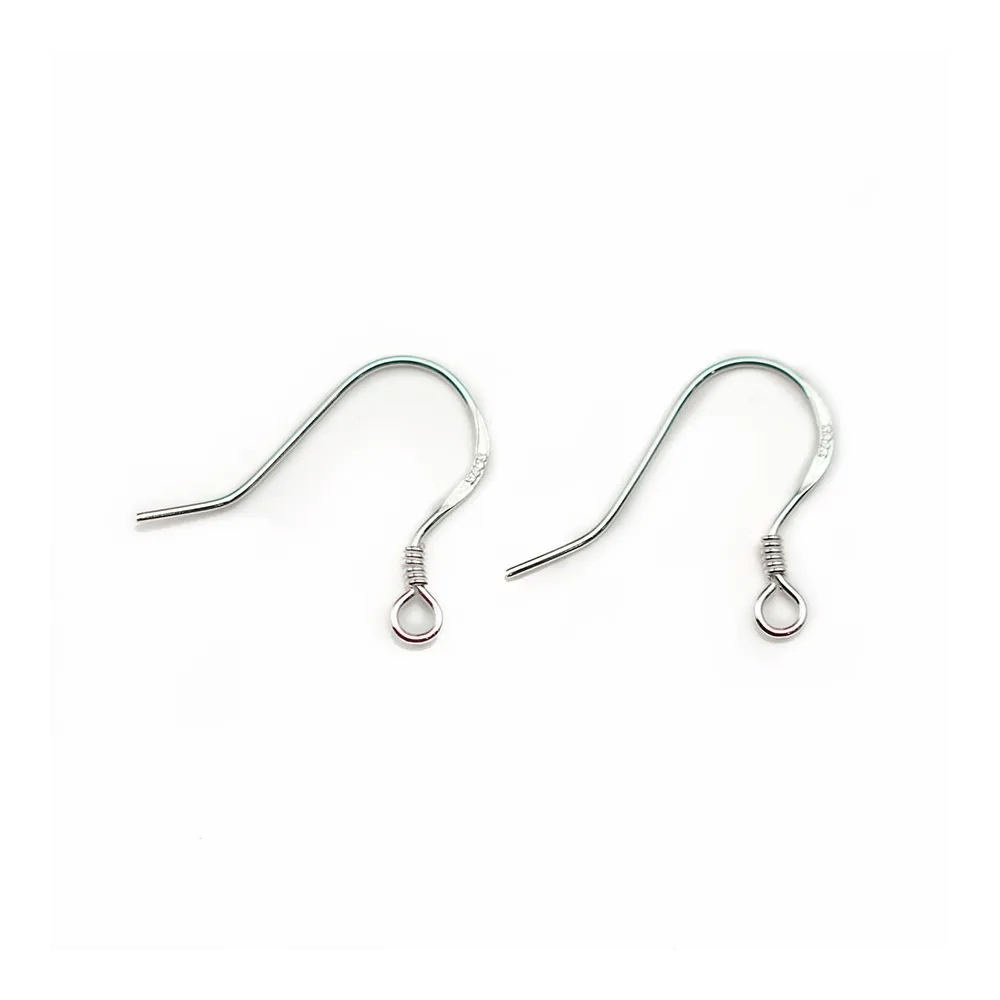 Crochets d'oreilles avec ressort, argent 925 12 mm  x 4pcs
