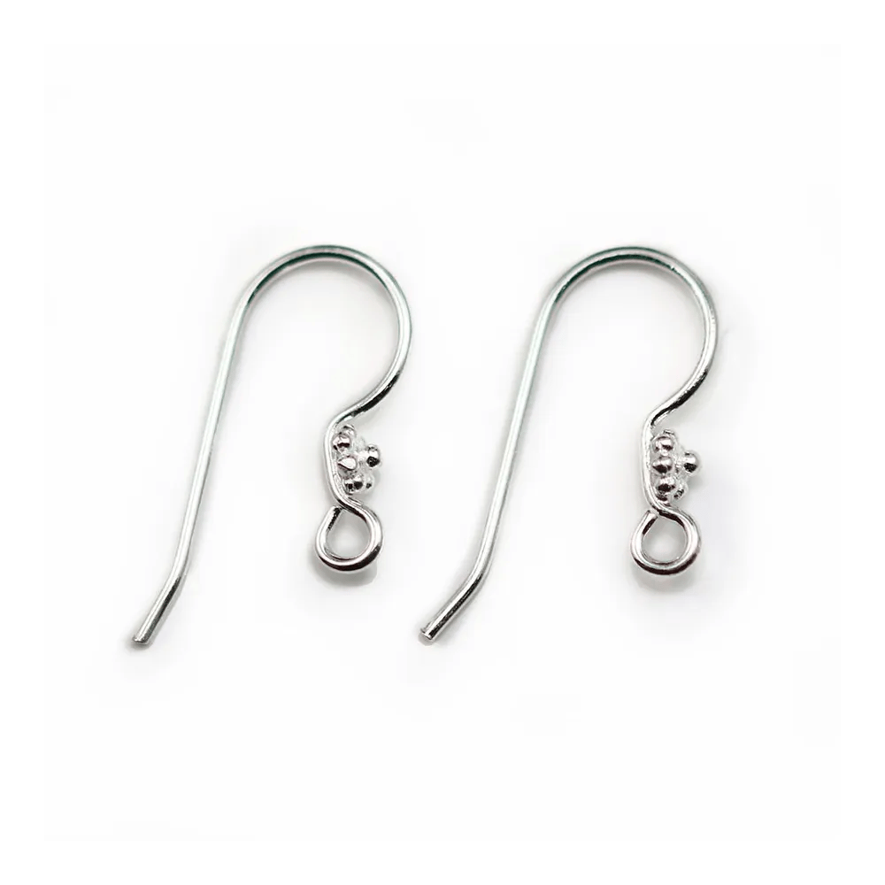 Argent 925 Crochet boucle d'oreilles fleur 11x20mm x2pcs