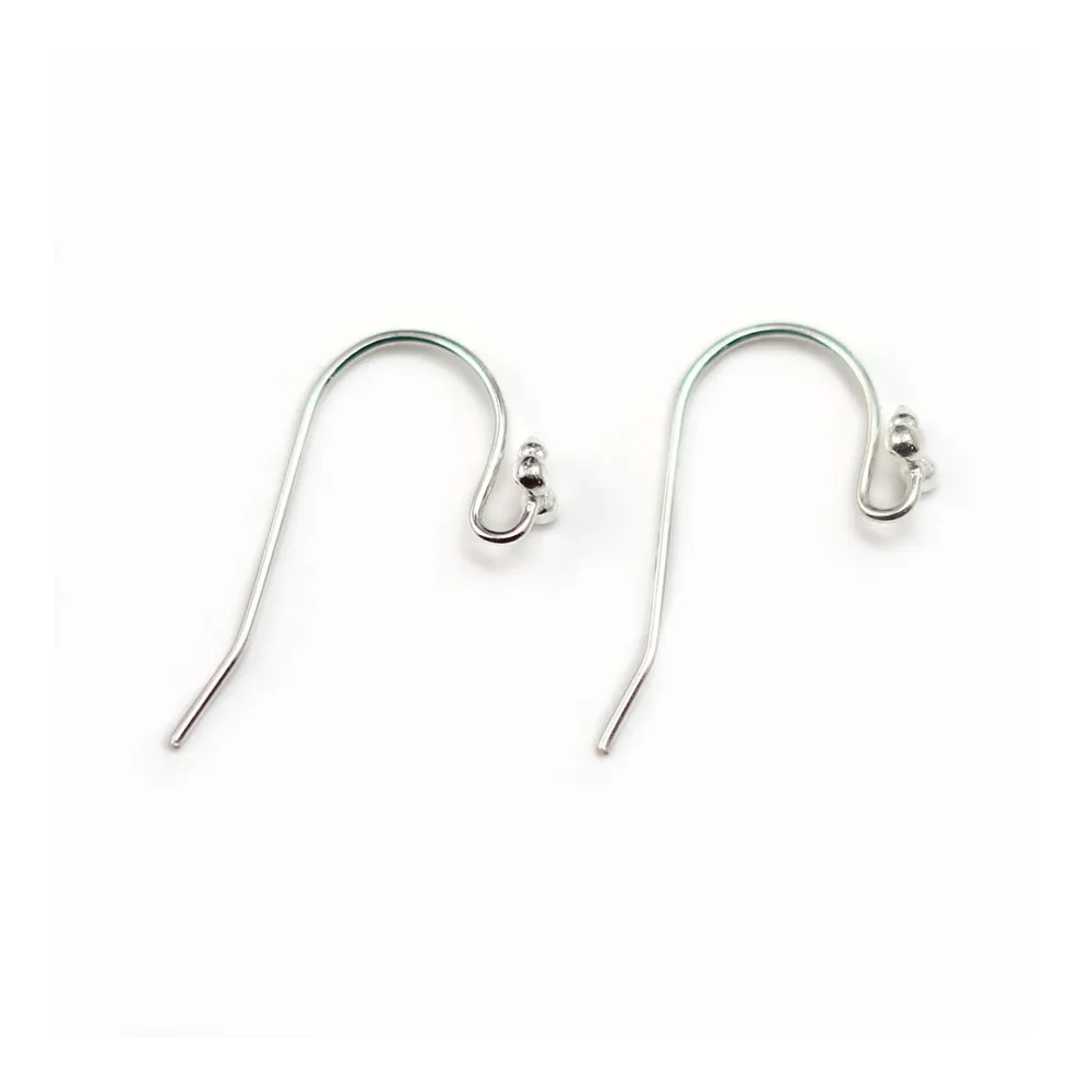Crochets d'oreilles 3 boules , argent 925  ,11x20mm x 2pcs