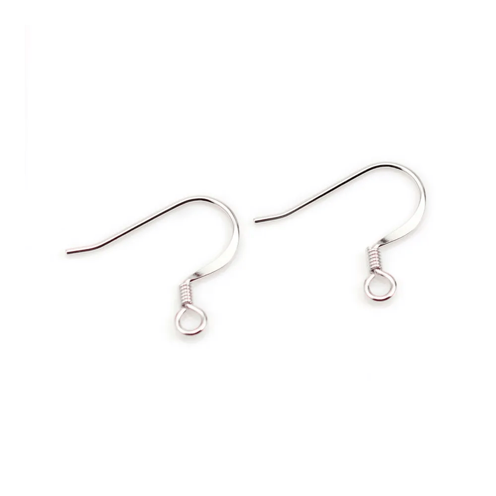 Crochets d'oreilles avec ressort en argent 925 rhodié 15mm x 2pcs