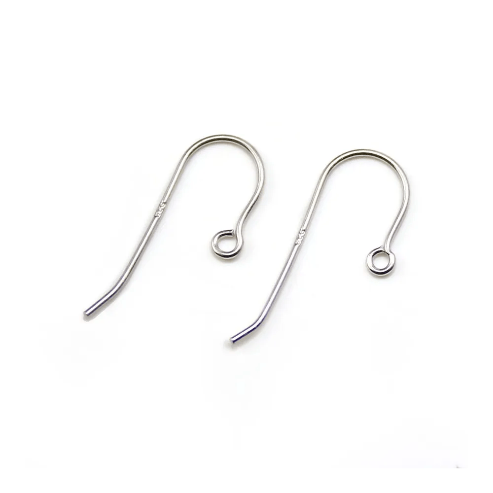 Crochets d'oreilles, argent 925 rhodié 9x22mm x 4pcs