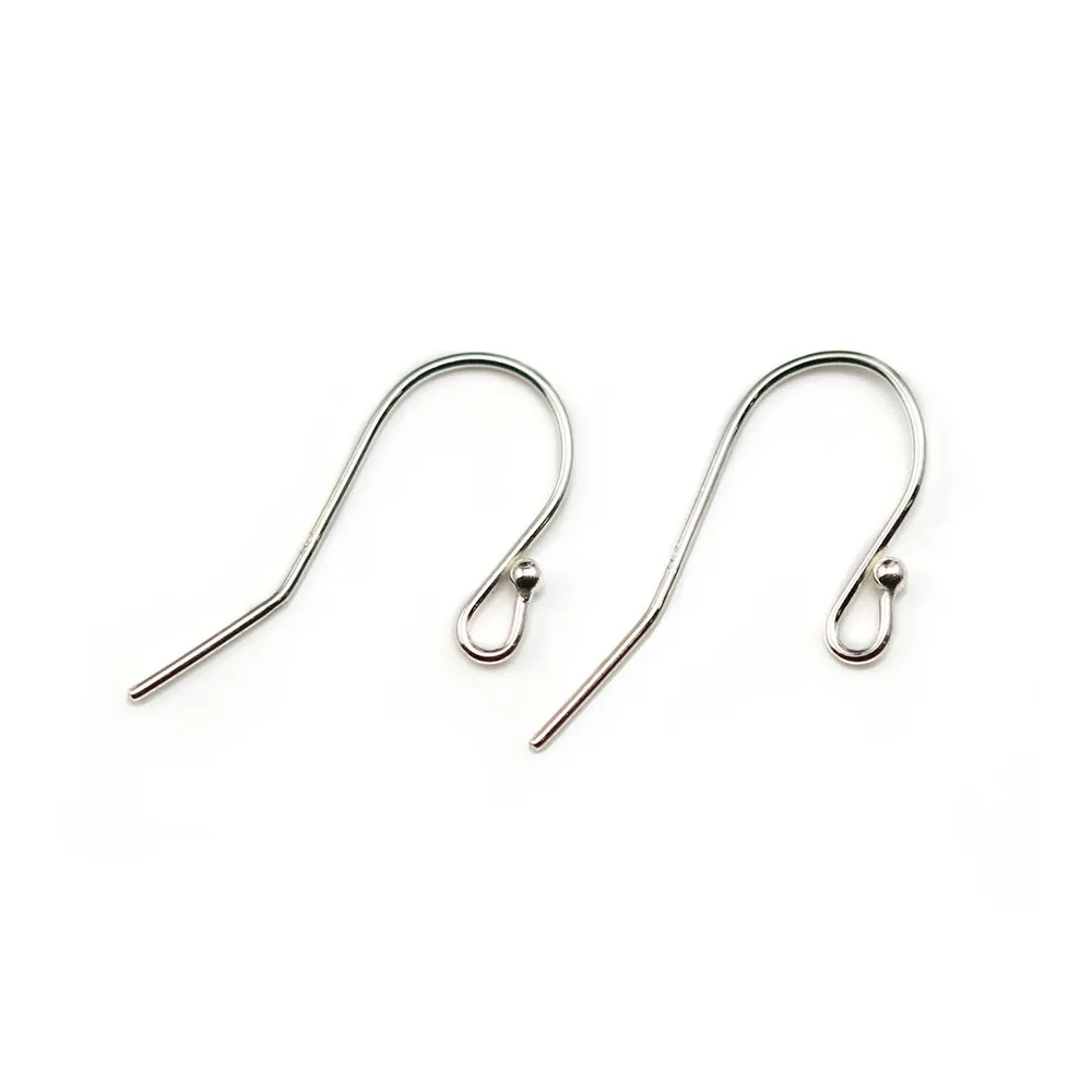 ARG 925 Rhodié Crochet d'oreille en Boule x 40 pcs