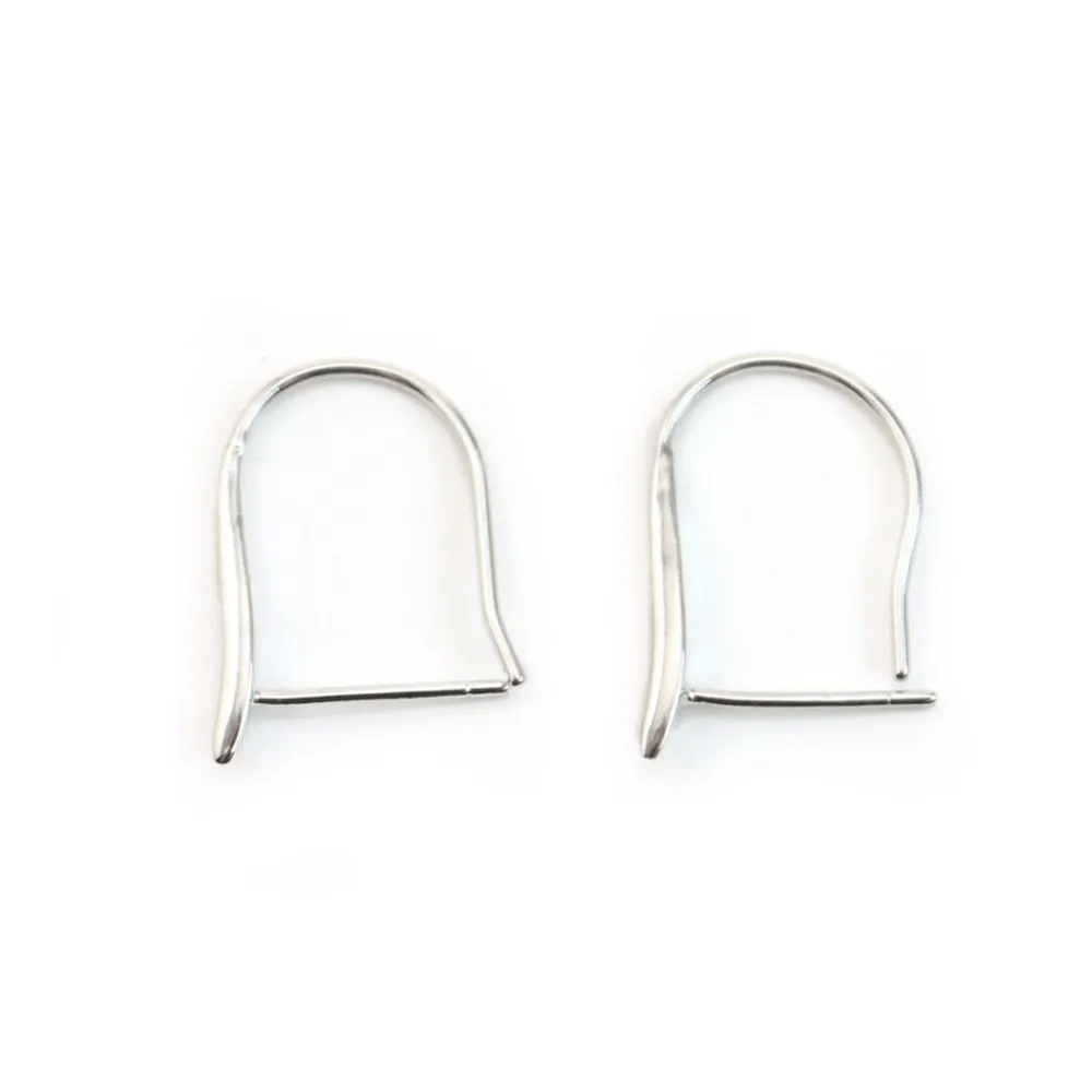 Crochets d'oreilles dos épais, Argent 925 rhodié x 2 st 