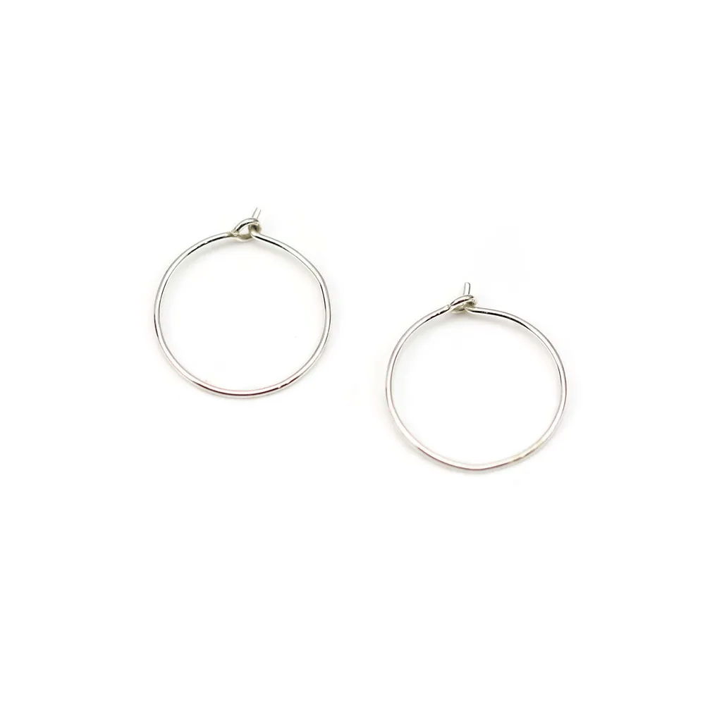 Créole ronde à décorer, en argent 925, de taille 15x0.7mm x 4pcs