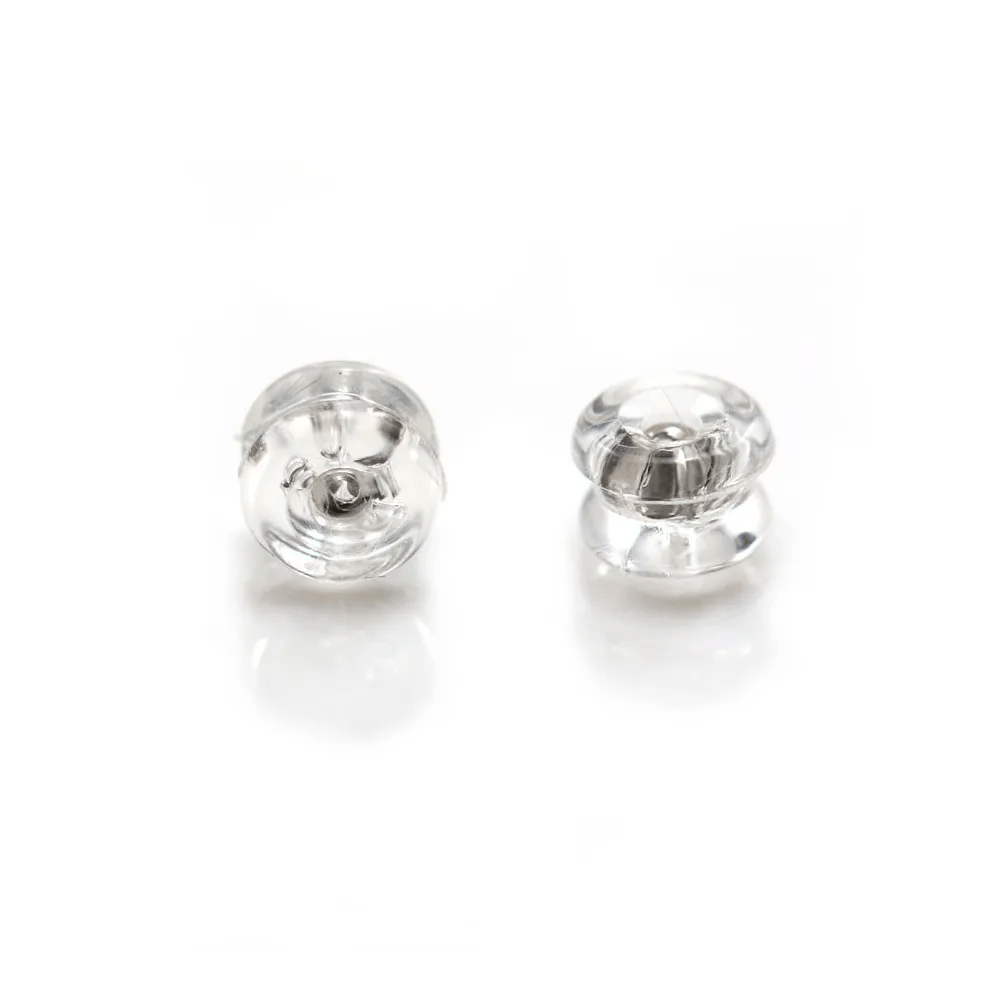 Poussoirs en argent 925 et silicone 6mm x 6pcs