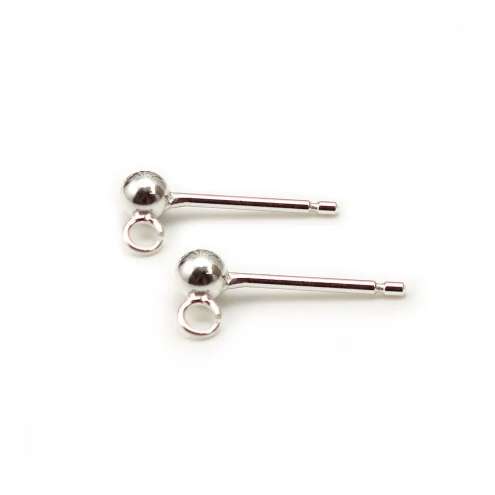 Clous d'oreilles boule 3 mm en Argent 925 x2 