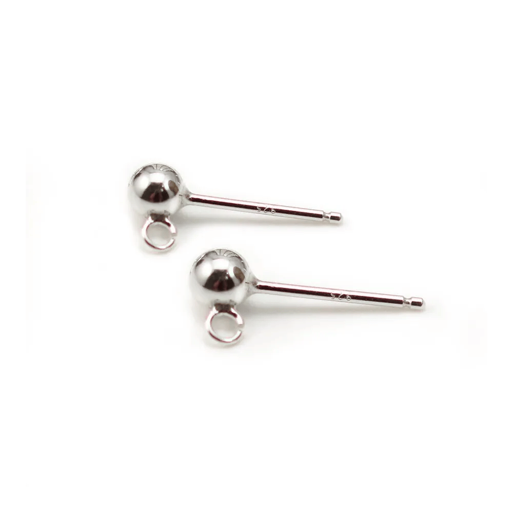 Clous d'oreilles boule 3 mm en Argent 925 x2 