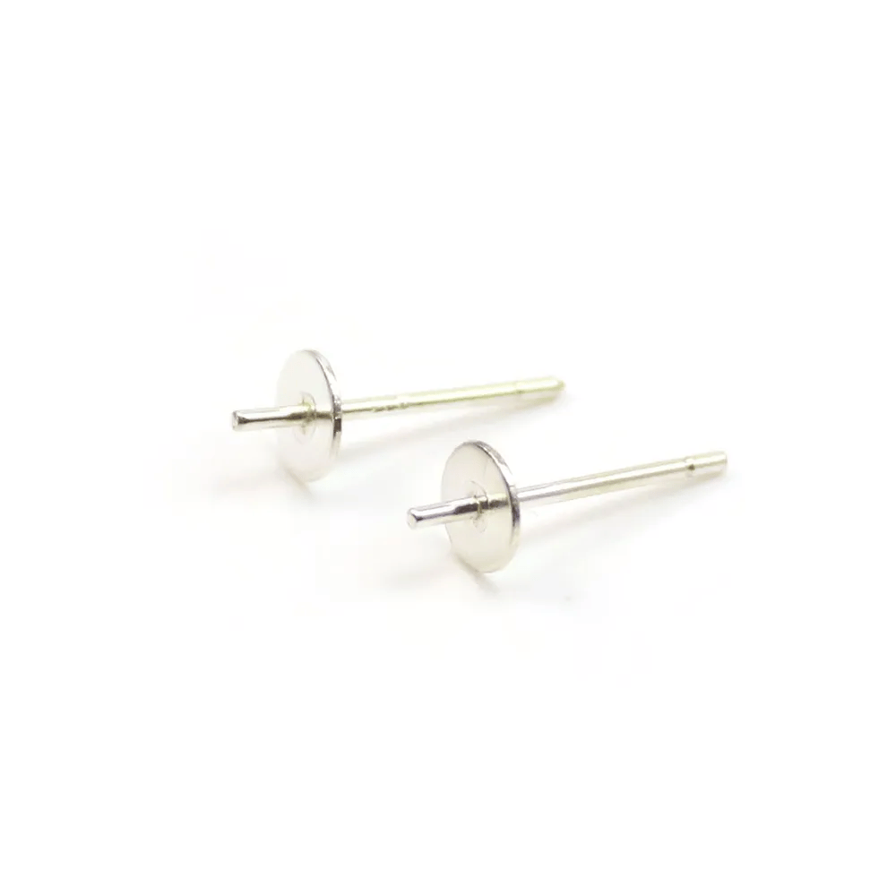Clous d'oreilles rond plat en argent 925 4mm x 4pcs