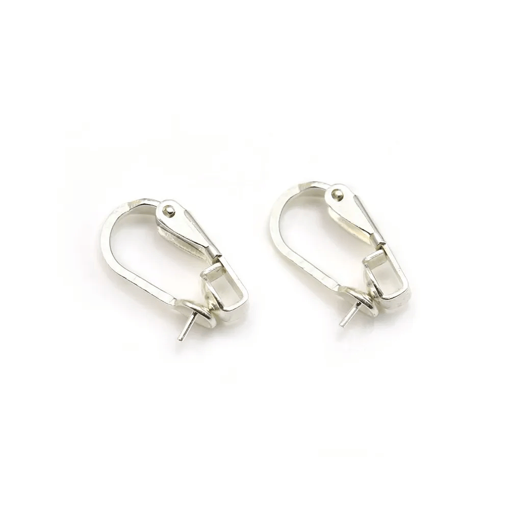 Clip pour oreille, en argent 925, pour perles ou pierres, 8-14mm x 2pcs