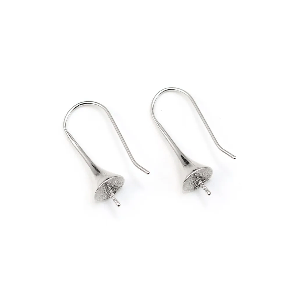 Crochets d'oreilles en argent 925, pour perles semi-percées, mesurant 32mm x 2pcs