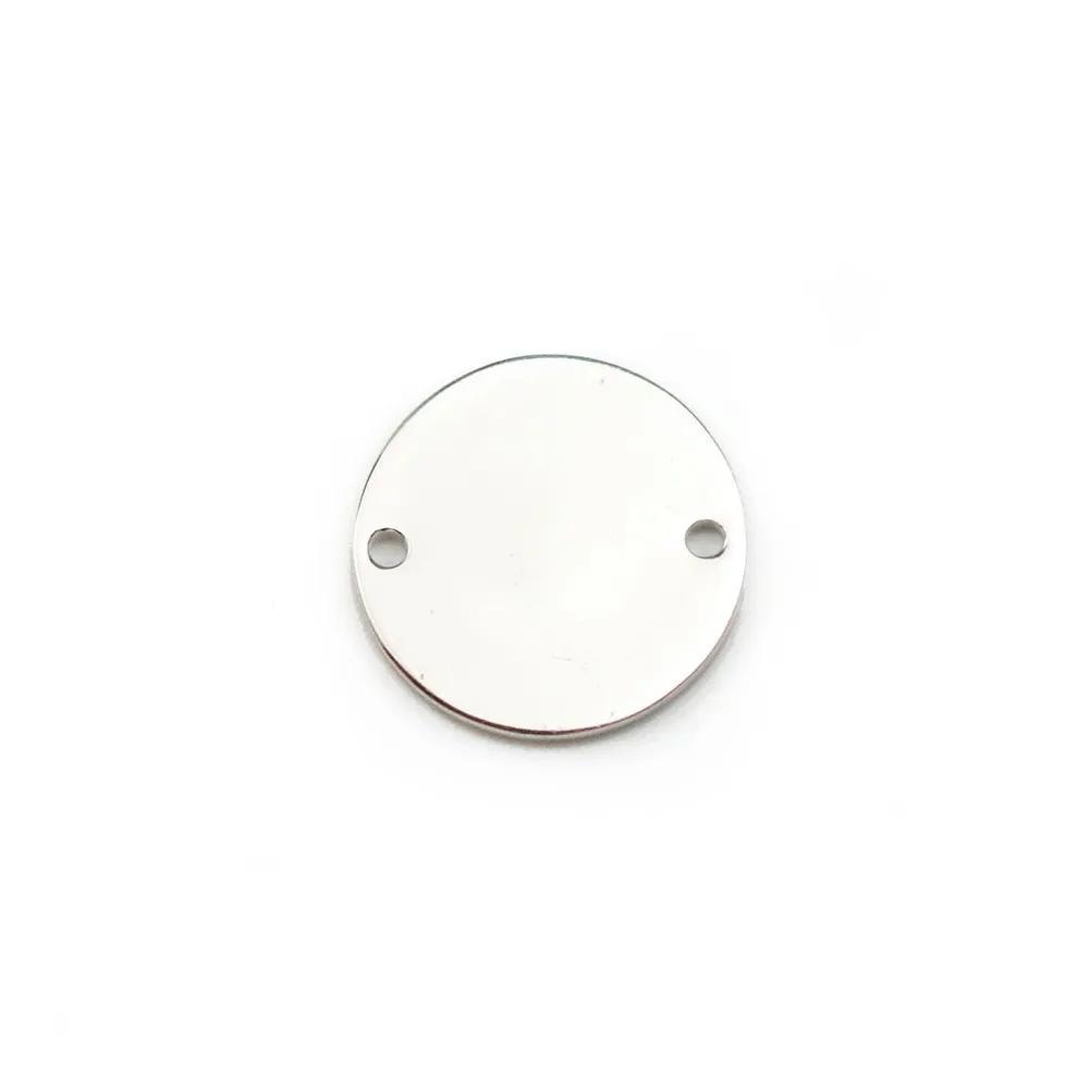 Breloque médaille ronde à graver en argent 925 10mm x 1pc