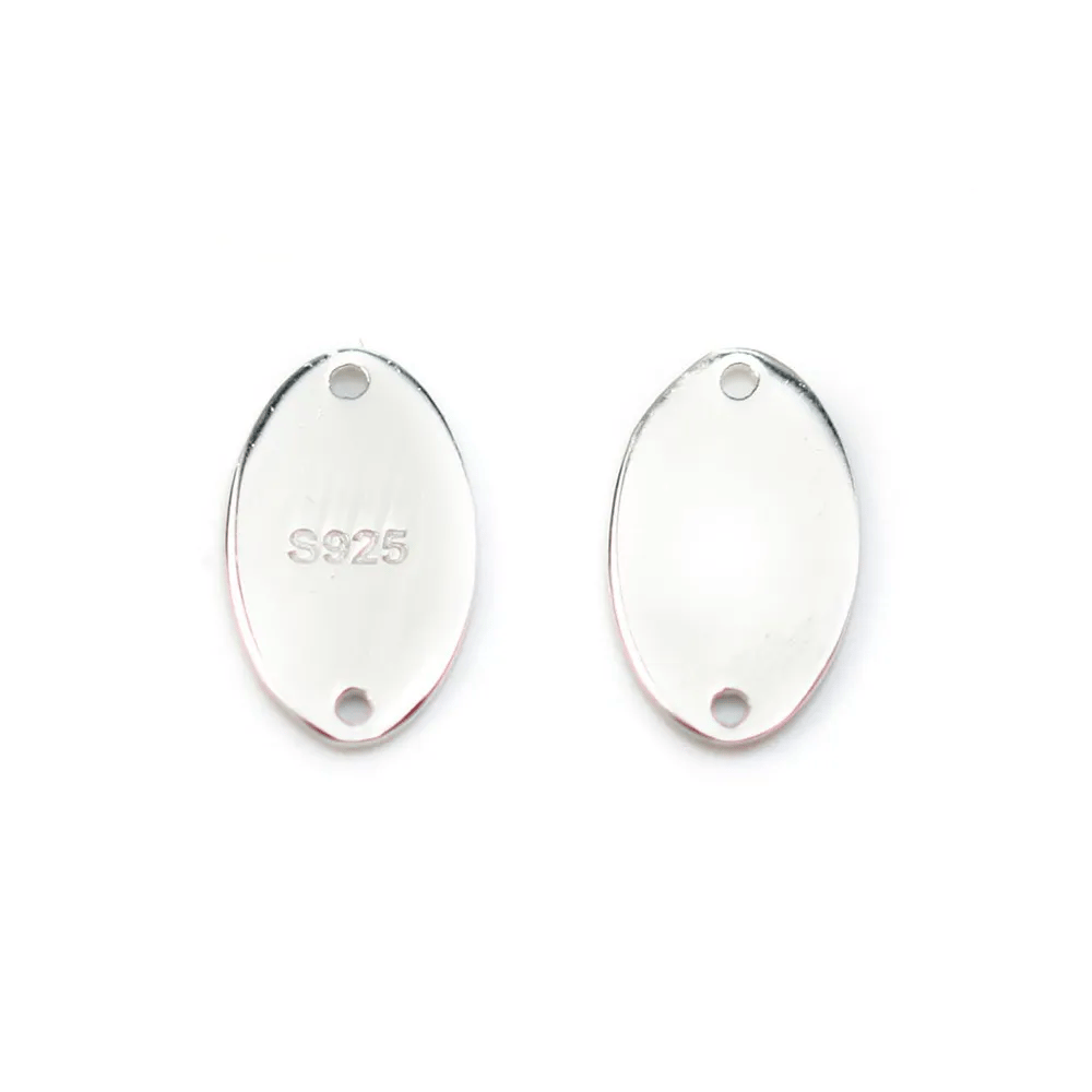 925 sterling silver oval charm to engrave 7x12mm x 1pc