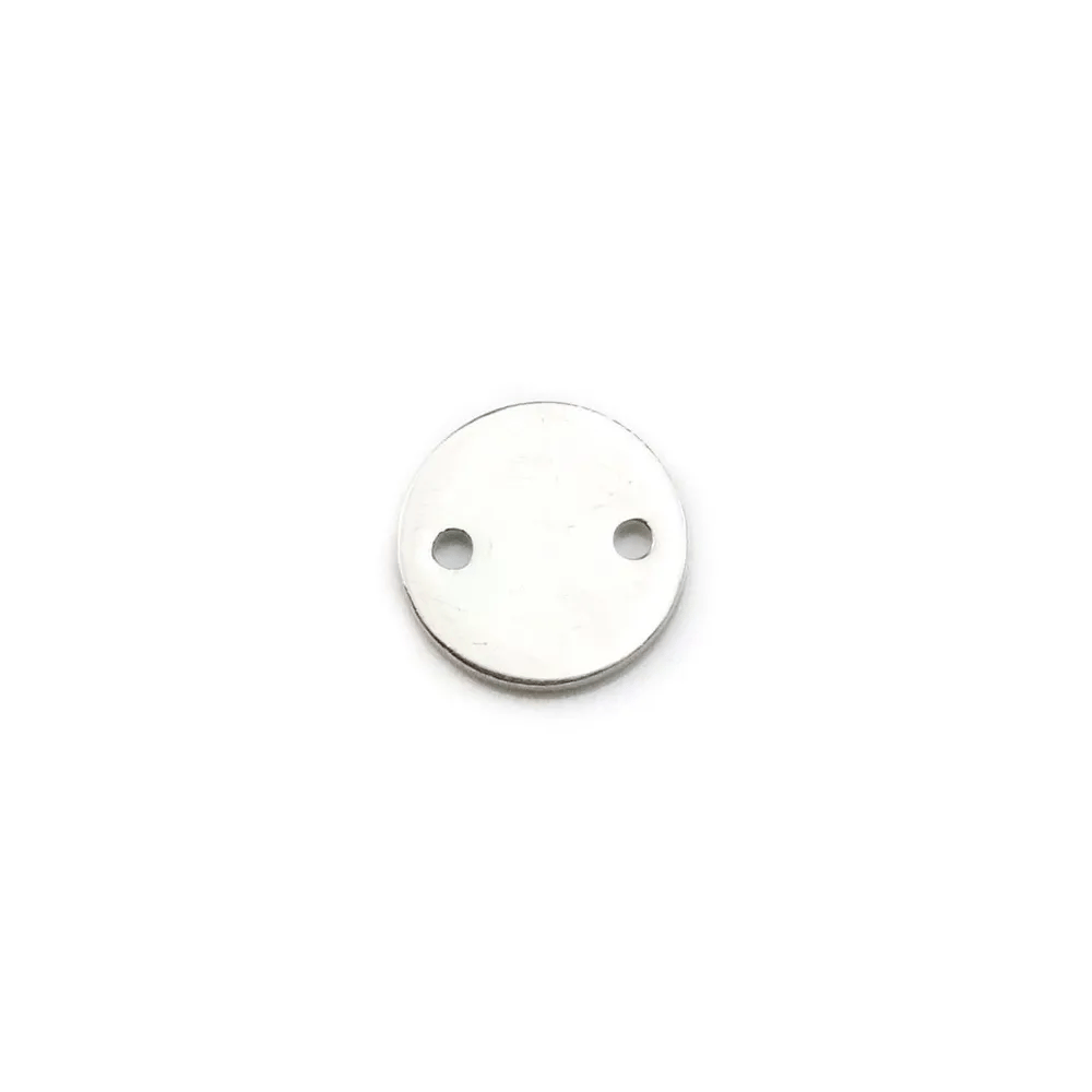 Breloque médaille à graver en argent 925 8mm x 1pc