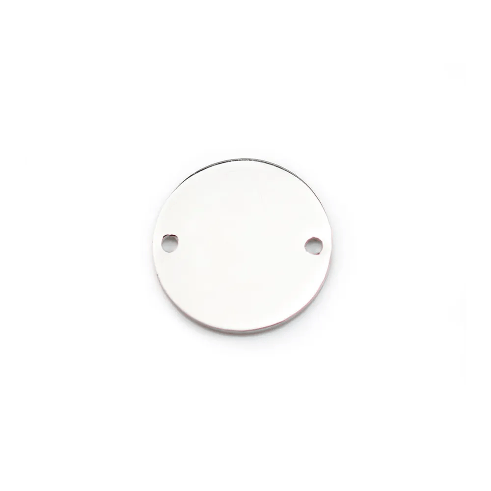 Breloque médaille ronde à graver en argent 925 12mm x 1pc