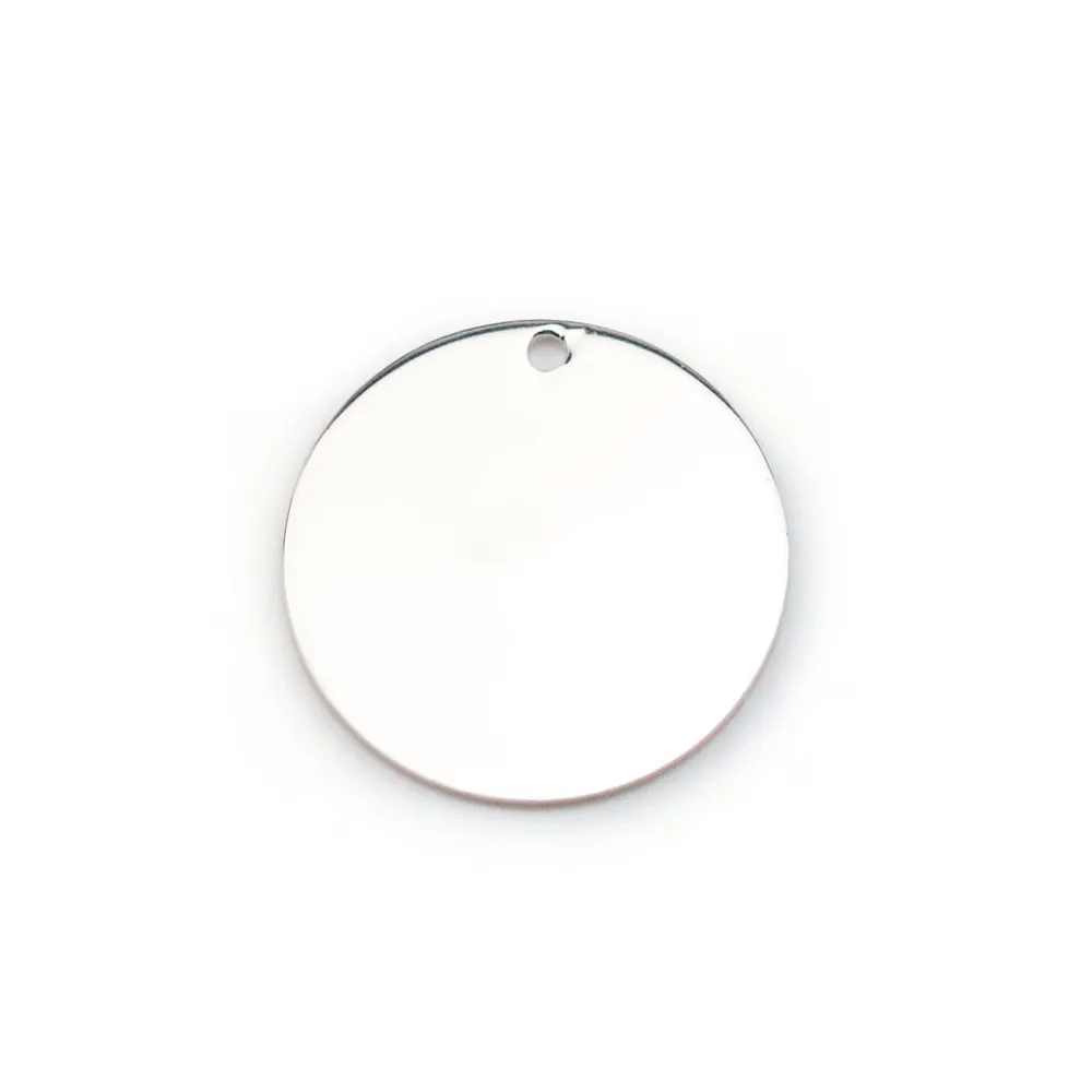 Argent 925 Breloque médaille à graver 15 mm x 1pc
