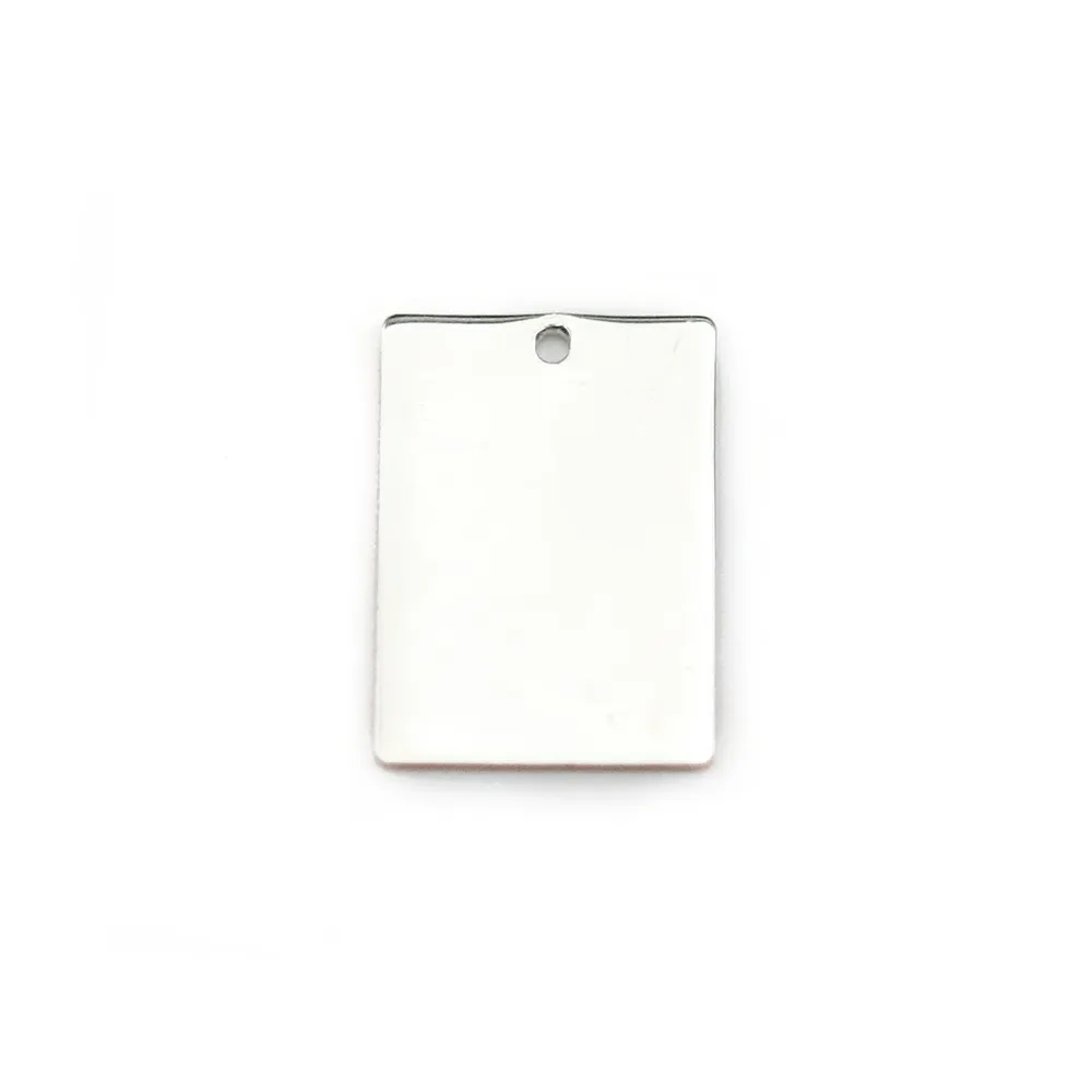 Breloque rectangulaire à graver en argent 925 10x14mm x 1pc