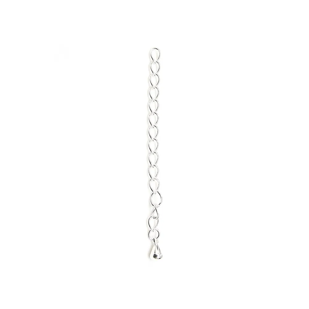 Chaîne de rallonge avec petite goutte en argent 925 5cm x 2pcs
